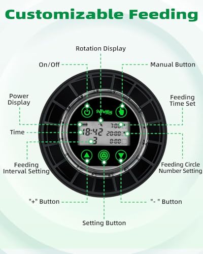 Automatic Fish Feeder for Aquarium - Auto Fish Food Dispenser for Fish Turtle Tank with USB Cable & LCD Display, Timer Fish Feeder for Vacation Weekend Holiday, with Fish Feeder Spoon(Black) - Image 5