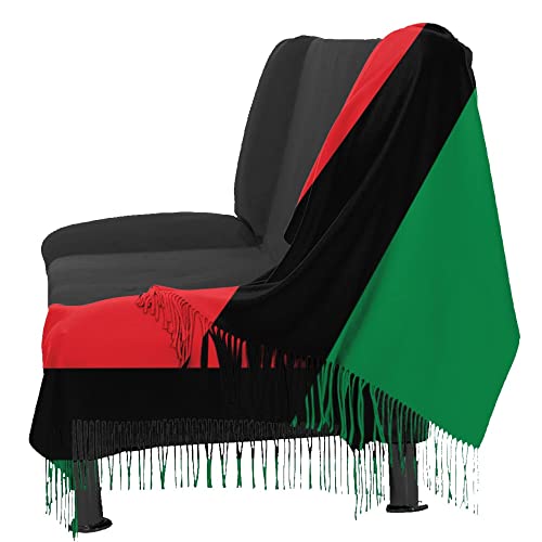 Pan African flag Womens Winter Scarf Cashmere Feel Shawl Wrap Soft Warm Blanket Scarves Fringe Scarf4