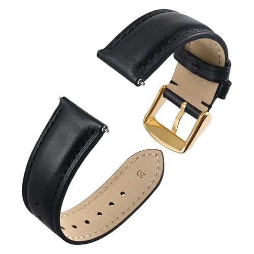 Bracelet de montre de couture rétro en cuir brun foncé 20 mm