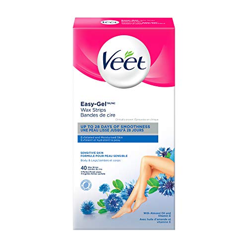 Veet Leg and Body Hair Remover Cold Wax Strips, 40 Count