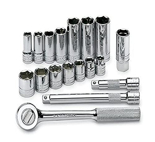Flash Deals - 40% OFF SK 94520 18 Piece 3/8-Inch Drive 6 Point 3/8-Inch to 3/4-Inch Standard and Deep Socket Set with 5/8-Inch Spark Plug Socket