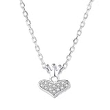 zhenfa 925 Accesorios de Plata esterlina Coreano Amor Creativo Corona Micro-Incrustaciones de circón Collar Femenino