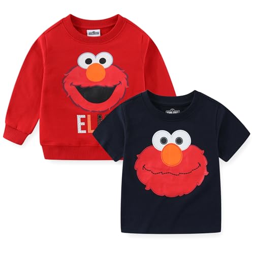 Sesame Street Boys 2 Pack Sweatshirt and T-Shirt for Infant and Toddler