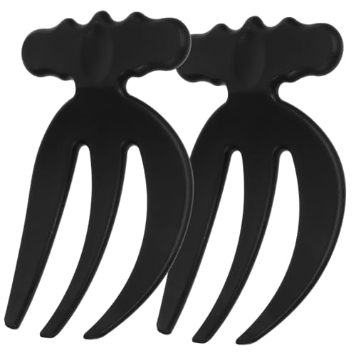 ERINGOGO 2 Piezas Cubiertos para Ensalada Reutilizables Garras para Frutas y Ensaladas Manos Ergonómicas para y Servir Utensilios Ligeros para Cocina y Fiestas Color Negro