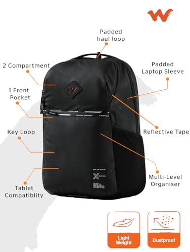 Image of Wildcraft Polyester Torres Plus 27 Laptop Backpack for Travel, Gym, Office | Unisex Backpack with Rain cover | Bags for Mens & Womens