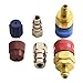 KoiLykke R134A Air Conditioner Quick Coupler Adapters for Car A/C - Blue Low Side and Red High Side with 180° Connection, 14mm/17mm