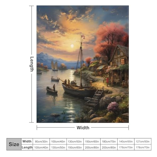 Couverture coucher de soleil sur le port : douceur et chaleur pour un intérieur cosy