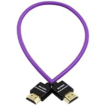 KONDOR BLUE x Gerald Undone | MK2 HDMI to HDMI Thin Short 16" Inch Braided Cable for On-Camera Monitors, Capture Cards + More | 4K/60hz | 18Gbps 3D HDR MetaData | Purple