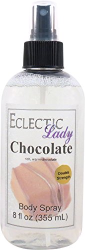 Eclectic Lady Chocolate Body Spray, Double Strength, 8 ounces, Body Mist for Women with Clean, Light & Gentle Fragrance, Cologne with Soft, Subtle Aroma For Daily Use
