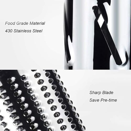 TQQEPOOL Rallador Queso Giratorio,Mandolina Redonda con Mango Y 3 Cuchillas,Cortador Verduras Manual Cocina para Cortar Fácilmente Frutas Y Verduras (Color : Blue, Size : 26 * 11.5 * 24cm) - imagen 4