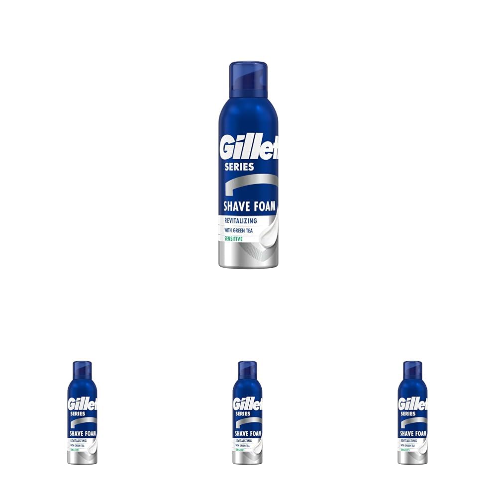 Gillette Series Yeşil Çay İçeren Canlandırıcı Tıraş Köpüğü, 200ml (4 paketi)