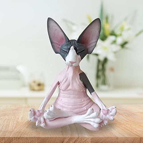 Estatua Gato Sphynx Meditando 8x4 cm Decoración Hogar miniatura 2