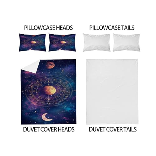 Housse de couette astrolabe 3D parure de lit espace microfibre 220x240 - 4