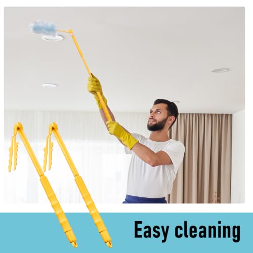 Image of Colingmill 4 Pack Replacement Duster Handles, 3 Ft Extendable, Yellow