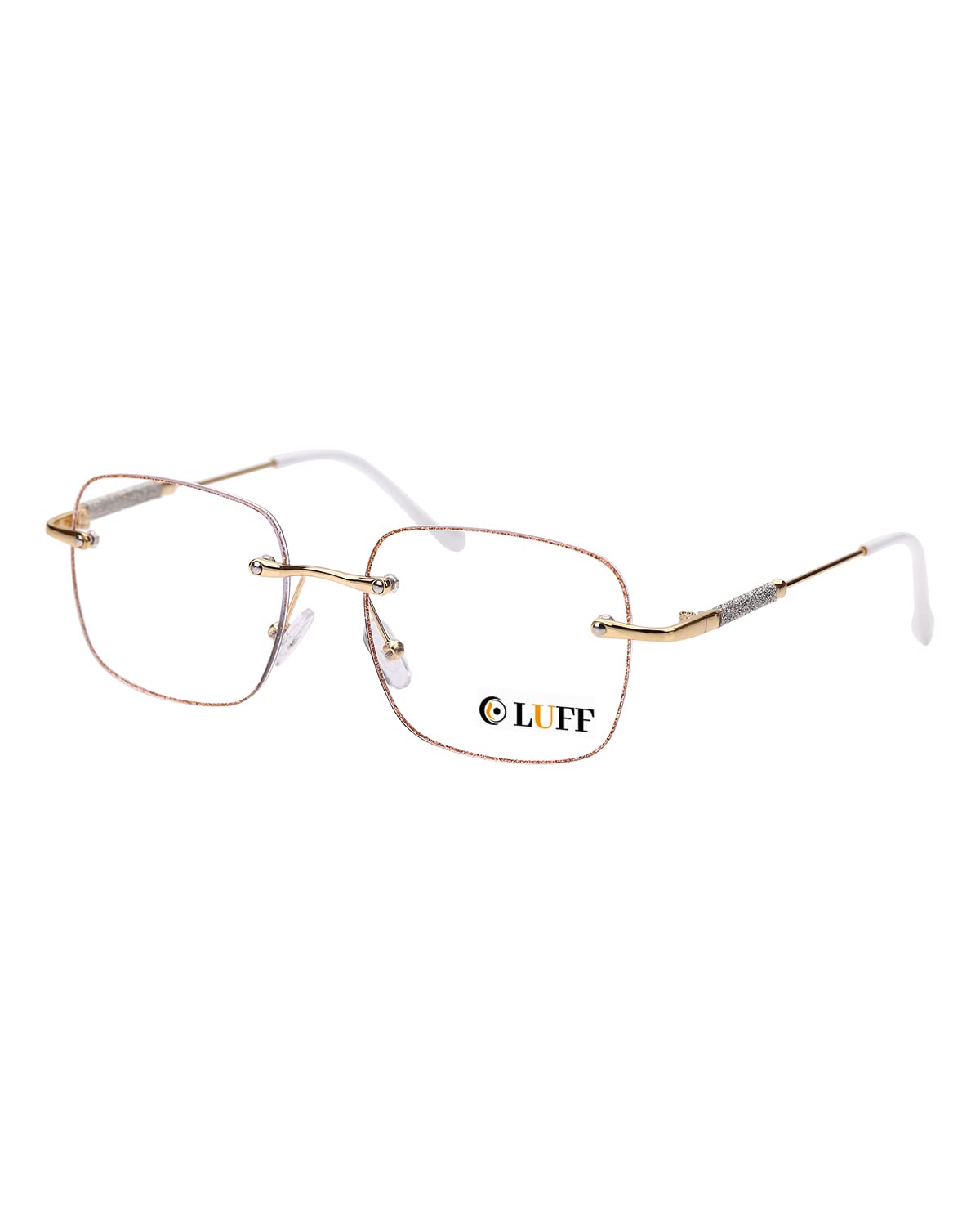 LUFF Rimless Reading Glasses for Women Blue Light Blocking,Fashion Metal Computer Readers,Lightweight and comfort
