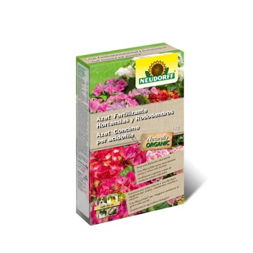 GROWMANIA Fertilizante para Hortensias y Rododendros Neudorff | Abono para Plantas, Flores y Cultivos de 1 kg | Fertilizantes Ecológico Jardines y Huertos