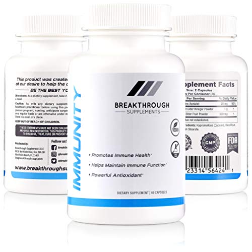 Immunity Booster - Revolutionary Immunity Support & Blend with Apple Cider Vinegar, Elderberry, Zinc - Proudly Made in The USA - 30 Servings, Premium Ingredients, Achieve & Elevate Your Health