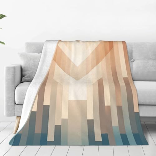 Couverture en micro polaire chaude plaid lit géométrique moderne - 2
