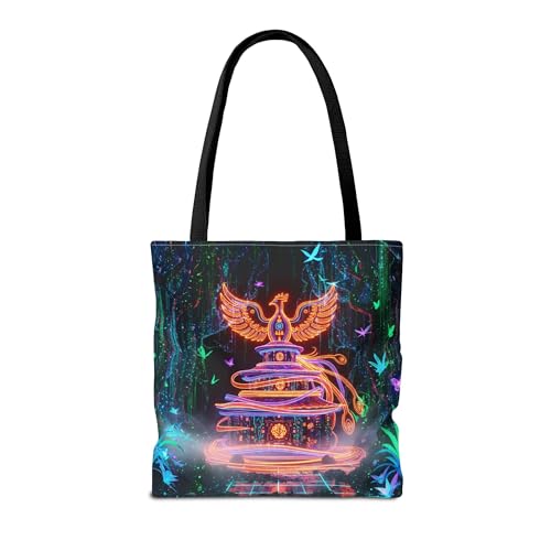 Premium Neon Phoenix Shrine Tote Bag with Reinforced Stitching for Adults 13 or 16in2