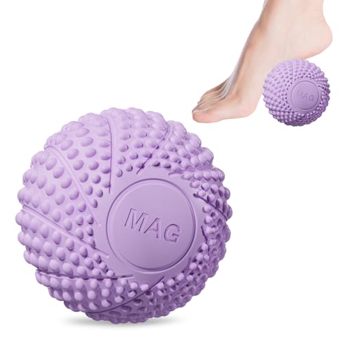 Pelota Masaje, Bolas de Masaje Miofascial, Pelota Masaje Muscular con Pinchos, Sport Bolas de Masaje, Bola de Masaje de Pies, para Aliviar Dolores Musculares, Espalda, Manos, Pies (Púrpura)