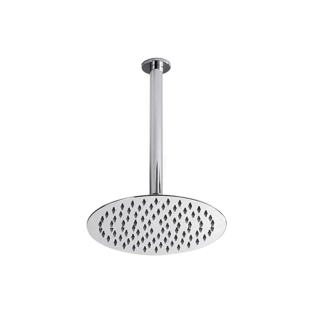 Pommeau de douche pluie 24 cm en acier inox avec bras d'extension