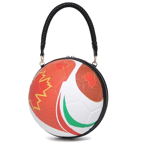 Image of Women Unique Novelty Football Purse, Ball Shaped Handbag Crossbody Shoulder Bag | Rugby