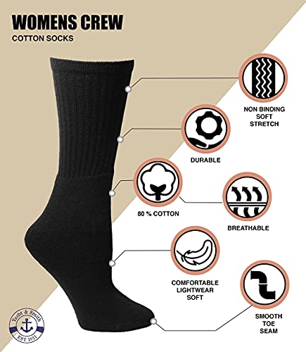 Yacht & Smith Womens Wholesale Bulk Sports Crew, Athletic Case Pack Socks, by SOCKS'NBULK3