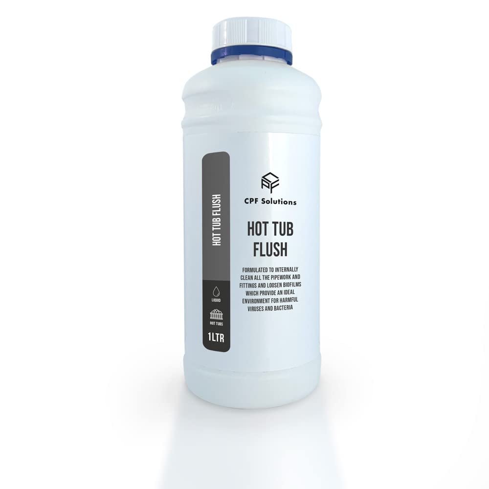 CPF Solutions Hot Tub System Flush 1ltr, Spa Flush Cleaner - breaks down and removes biofilm build up, dirt, oils, unpleasant smells from your internal hot tub pipes.