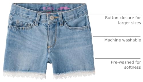 Image of The Children's Place Girls Denim Shortie Shorts