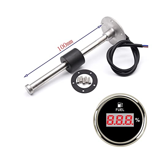 燃料レベルセンサー付き0-190OHMオイルタンクレベルインジケーターメーター150mm 200mm 250mm 450mmデジタル5の場合2mmゲージ燃料レベルゲージ ボート車トラック用(100MM BS)