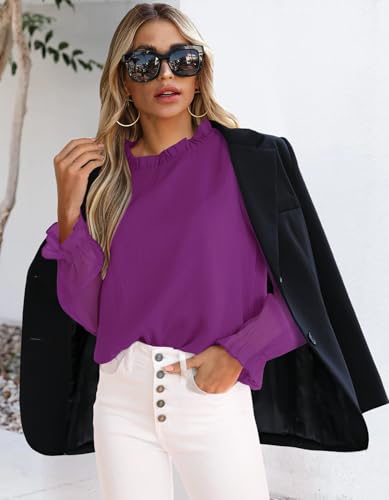 Image of Aifer Womens Blouses Dressy Casual Business Work Shirts Mock Neck Tops