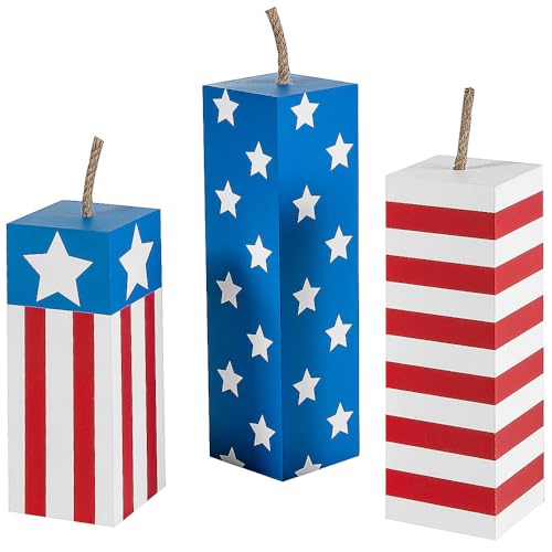 Fun Express Patriotic Fireworks Wooden Blocks - 4th of July
