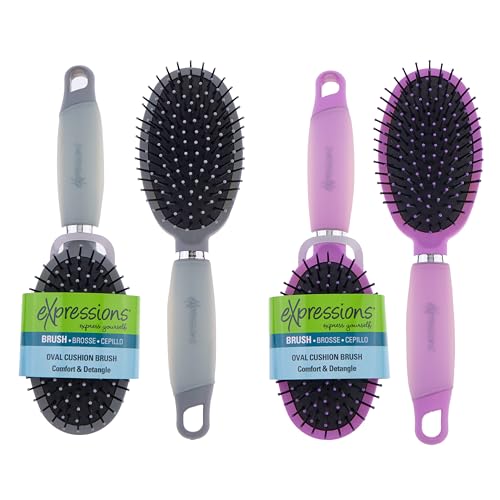 Oval Cushion Brush with Soft Gel Handle for Effortless Detangling