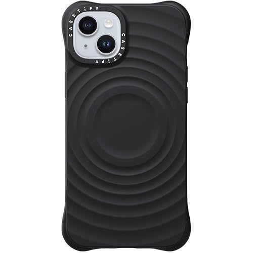 CASETiFY Ripple iPhone 15 Plus Case [2X Military Grade Drop Tested/Wave Textured/Compatible with Magsafe] - Black