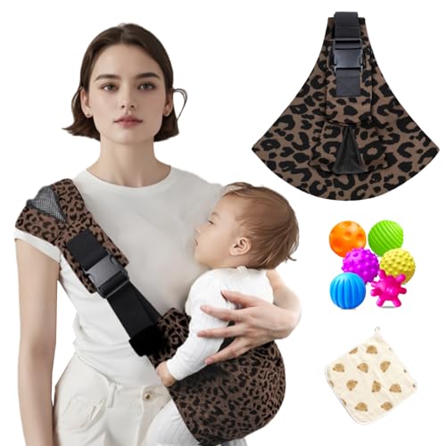 Portabebés ajustable, fácil de transportar, cómodo portabebés para recién nacidos de 3 a 36 meses (leopardo nuevo)