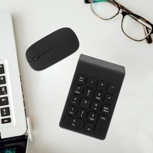 Teclado numérico inalámbrico portátil Angoily y ratón suave con material ABS resistente 6