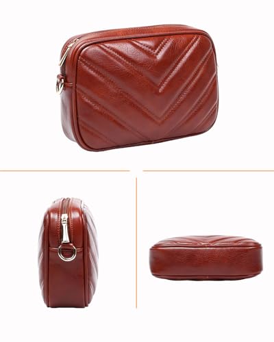 Image of Herald Quilted Small Crossbody Bag with Coin Pouch for Women | Lightweight, Vegan Leather, Trendy Style, Detachable Mini Pouch, 2 Size Cross Body Handbags with Wide Strap for Daily Travel