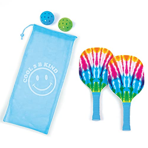 Make It Real 3C4G: Tie Dye 2 Person Pickleball Set - Play Pickleball Anywhere Your Heart Desires, Drawstring Dag Included, Three Cheers for Girls, Tween & Girls, Kids Ages 8+3