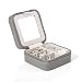 Vlando Small Portable Travel Jewelry Box with Mirror (Grey)