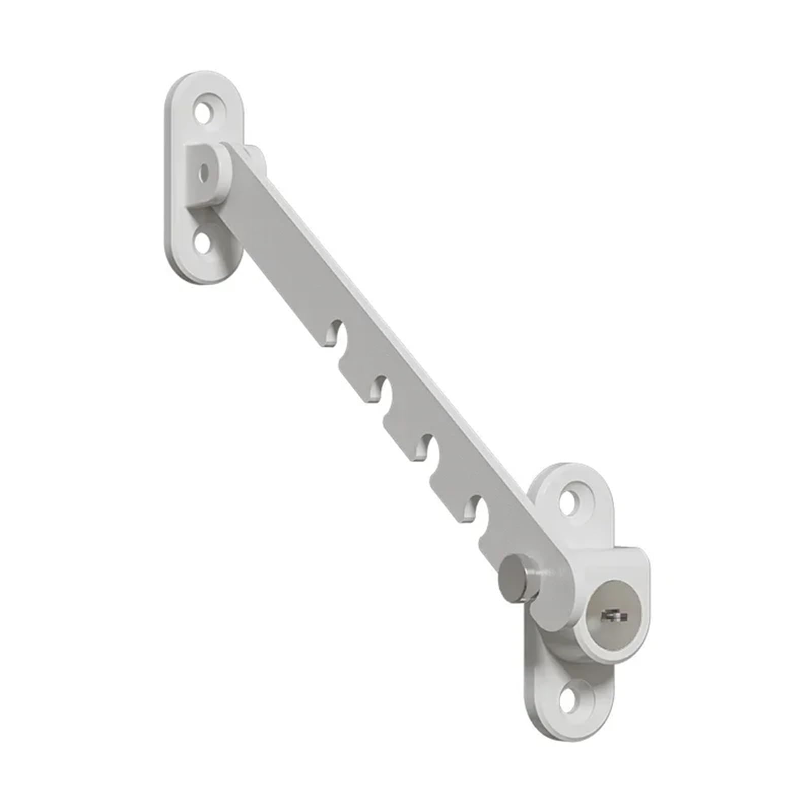 Window Hinges, Window Restrictor Adjustable Windowlock Stopper Falling Prevention Lock Limiter Care(White)