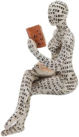 Miniatura 6 de FTVOGUE Figura de mujer de lectura, pulpa, mujer, estantería de lectura, decoración de escultura de mujer, adorno para estantería de sala de estar