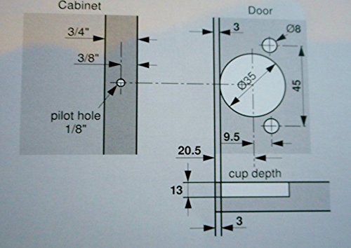 Compact 33 Hinges, Face Frame, 1/2 " Ol , With Face Plate - 2 Pairs (4 Pcs) With Screws #TOP3