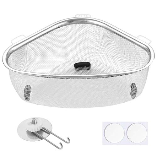 Colador de cocina, FORMVERSITY de acero inoxidable para fregadero, cesta colador para fregadero, restos de comida, colador para restos de comida, colador para fregadero colgante, colador de cocina