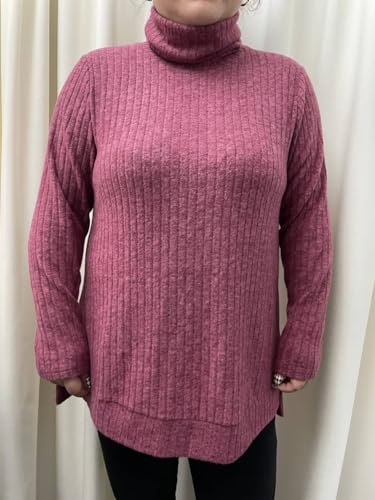 RITERA Plus Size V Neck Tops for Women Long Sleeve Side Split Lightweight Knitwear Solid Color Loose Casual Tunic Top XL-5XL2