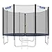 SONGMICS Trampolino da 366 cm Rotondo con Scaletta, per Giardino, Recinto di Sicurezza, Pali Ricoperti Diritti, Certificato TÜV Rheinland GS, Nero e Blu STR124