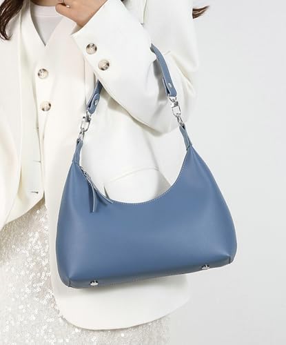 Slouchy Bags for Women PU Leather Shoulder Purse Tote Handbag Crescent Bag Zipper Closure Top Handle Bag 20252