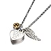 AMIST God has You in his arms with Angel Wing Charm Cremation Jewelry Keepsake Memorial Urn Necklace with Birthstone Crystal