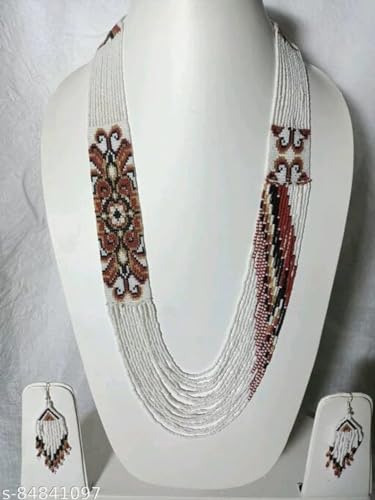 Collar gerdan ucraniano y pendientes de cuentas multicolor hechos a mano 2