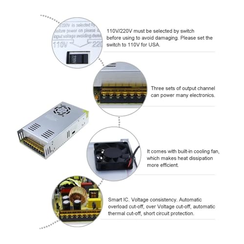 Alimentation à découpage 48V 600W élimine le sifflement des LED