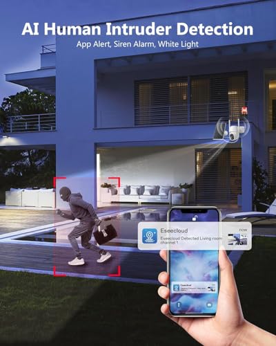 2K Security Camera System, 5GHz&2.4GHz WiFi Solar Wireless Cameras for Home Security, Wire-free Installation, AI Detection, Two-way Audio, Mobile alerts, SD/Cloud Storage, Color Night Vision, 4 Packs thumbnail 7